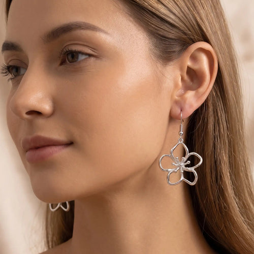 Boucles d'oreilles Fleurs AJourées LH – Finition Argentée