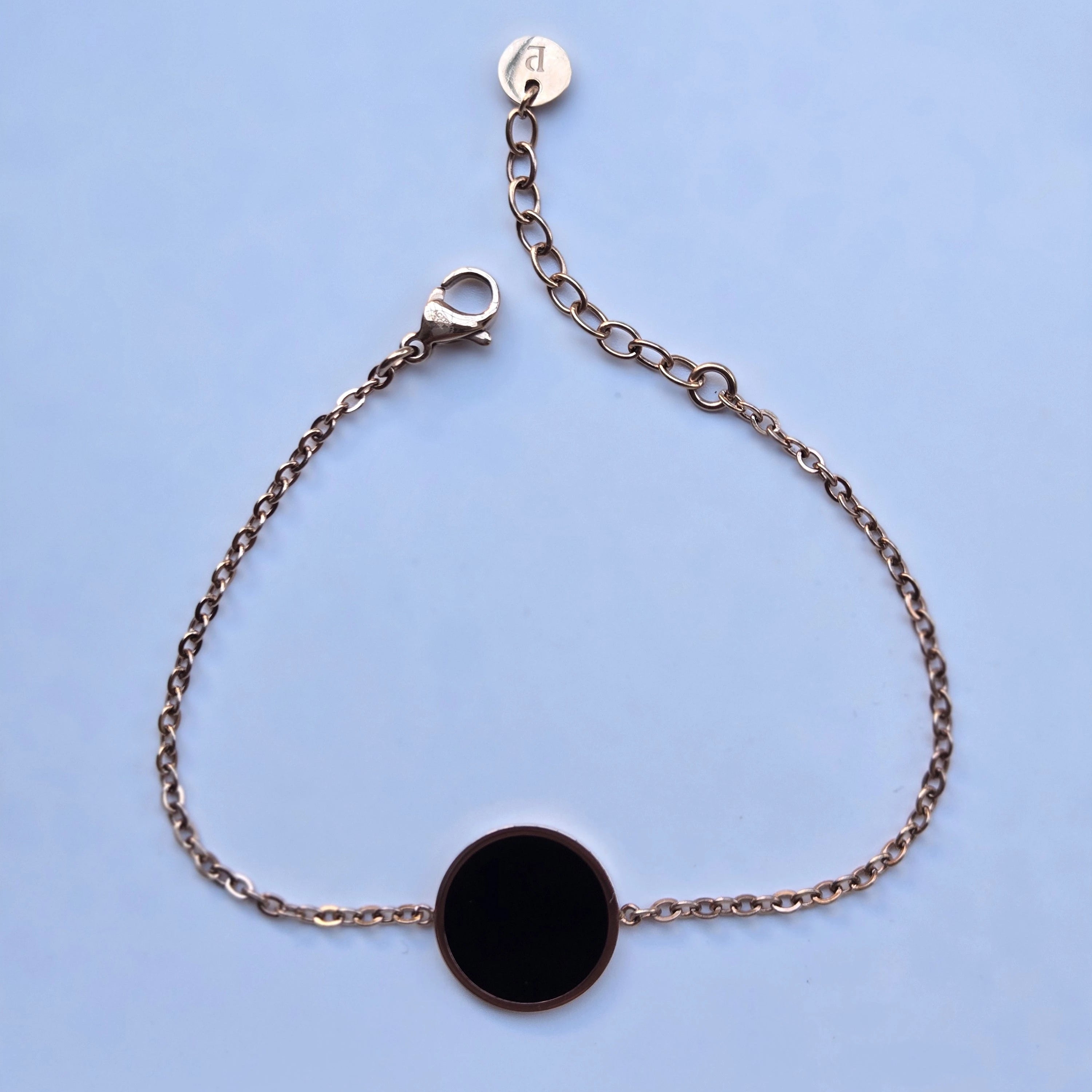 Bracelet Médaille Noir & Acier Rosé – Collection Signature Pierre Lannier