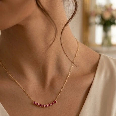 Collier Arc Éclat Rubis – Plaqué Or - Go Mademoiselle