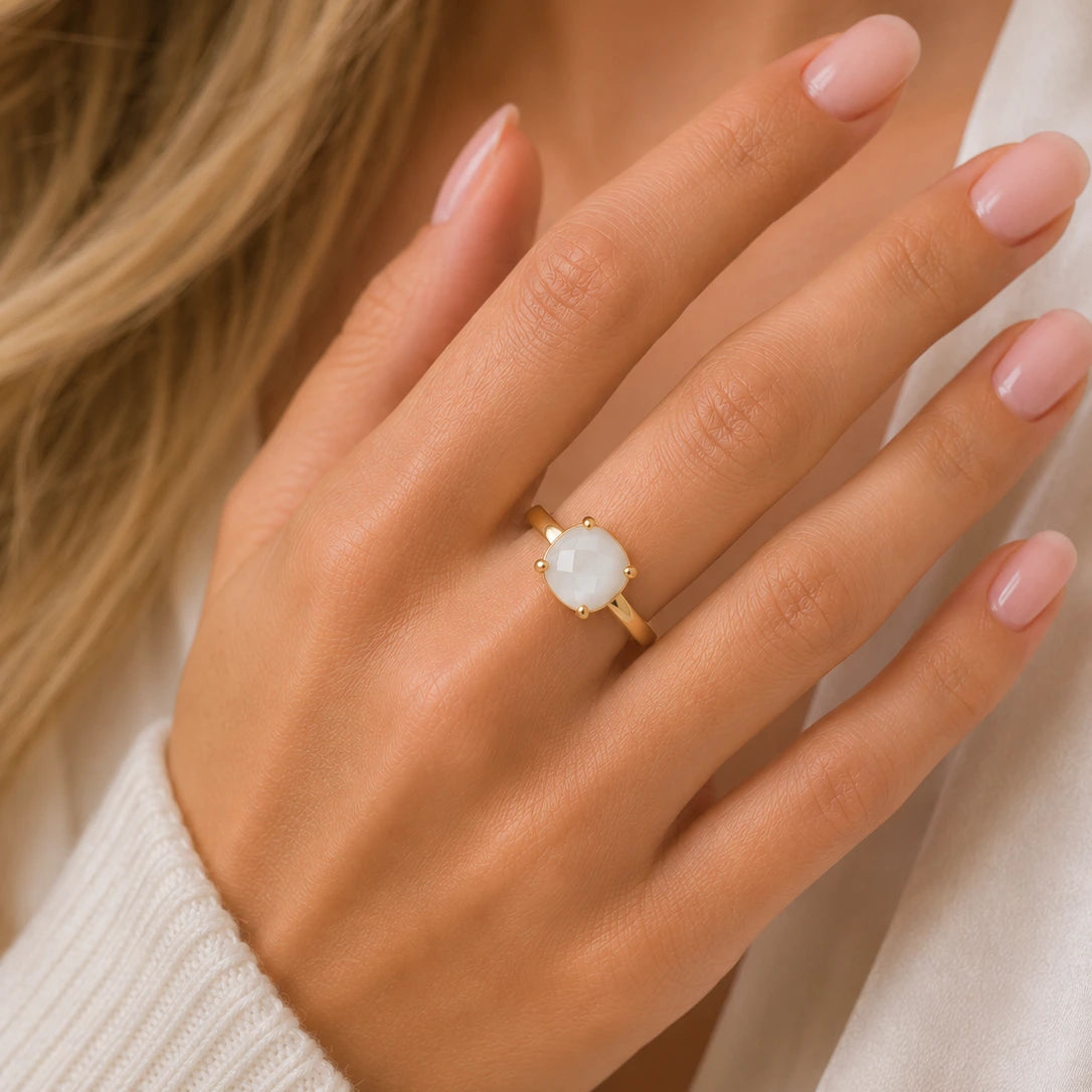 Bague Éclat Opale - Acier Inoxydable 316L - Pierre Lannier