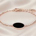 Bracelet Médaille Noir & Acier Rosé – Collection Signature Pierre Lannier