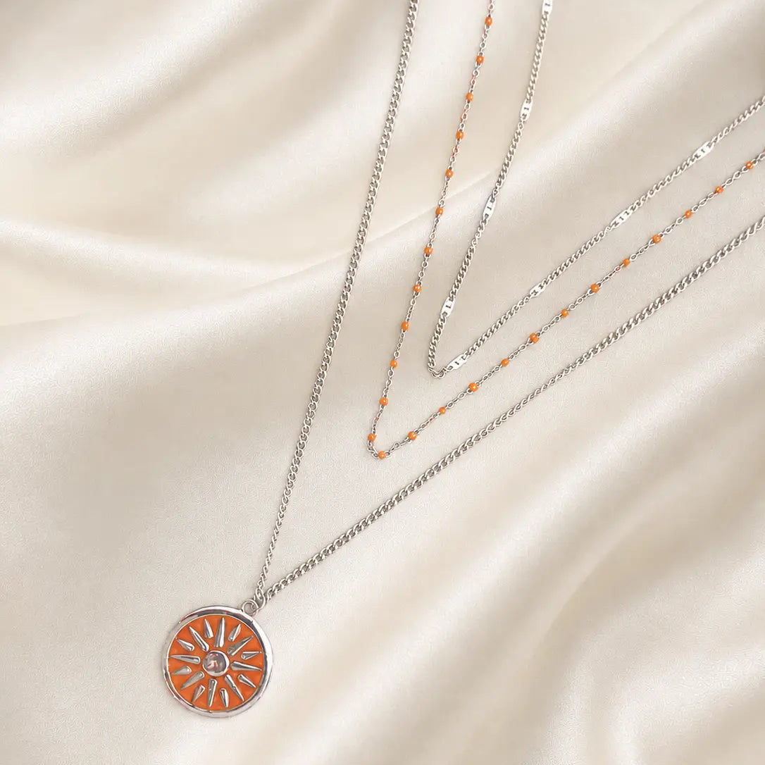 Collier Soléa - triple rang En Acier Inoxydable