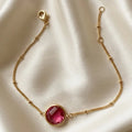 Bracelet Pétillance – Pierre de Rubis Synthétique – Plaqué Or – Go Mademoiselle