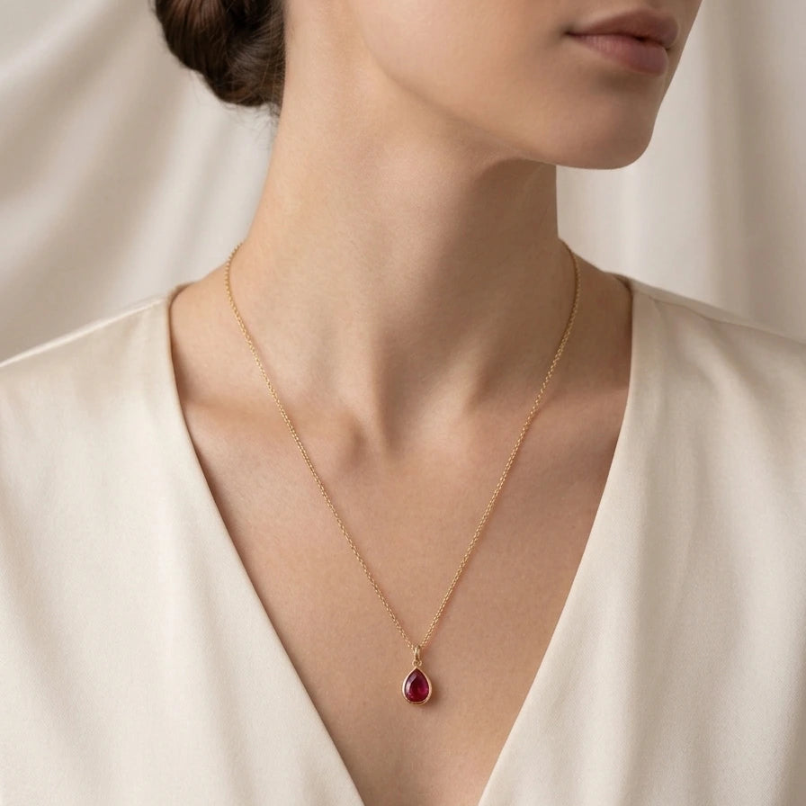 Collier Goutte – Éclat Rubis - Go Mademoiselle