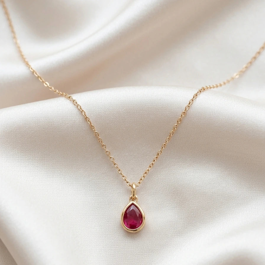 Collier Goutte – Éclat Rubis - Go Mademoiselle