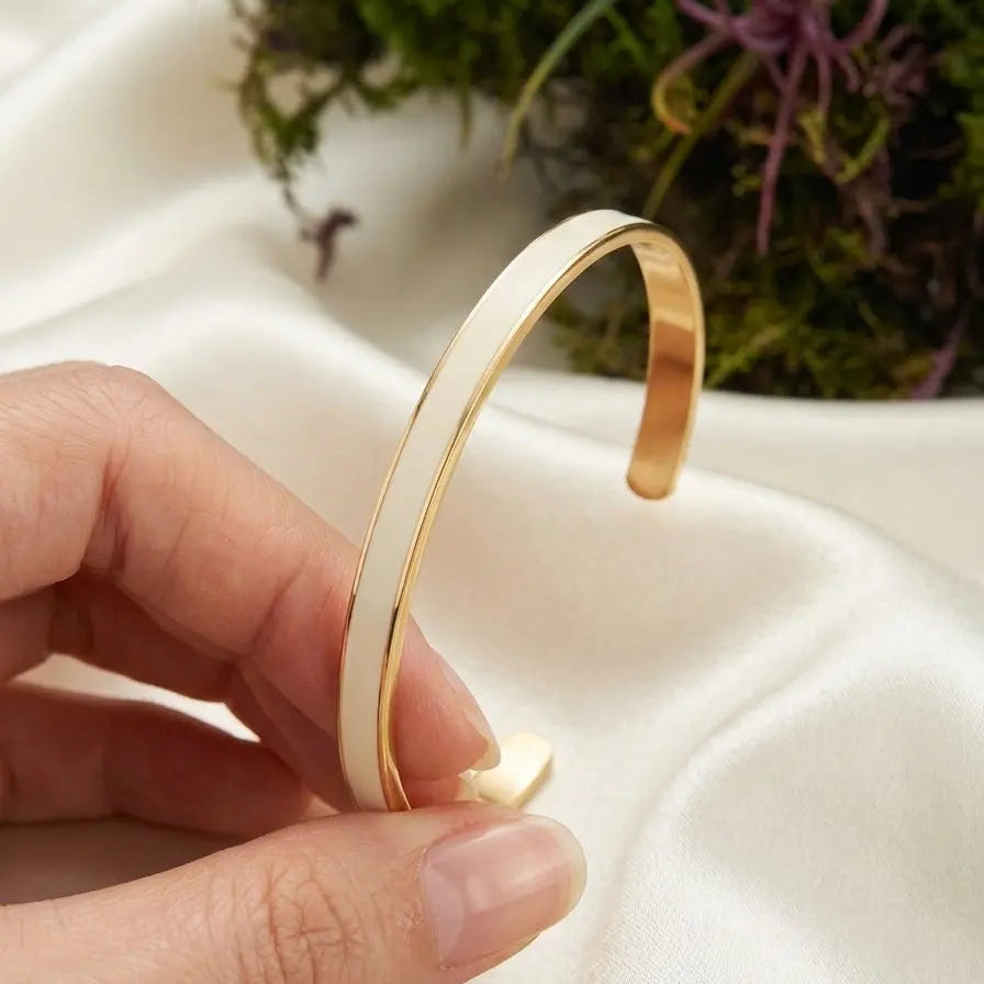 Bracelet jonc épuré Pierre Lannier – Acier inoxydable 316L et émail coloré