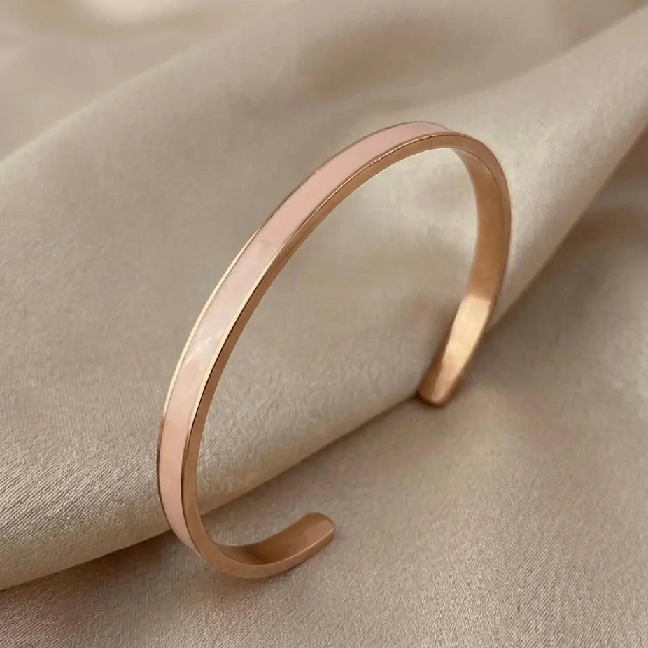 Bracelet jonc épuré Pierre Lannier – Acier inoxydable 316L et émail coloré