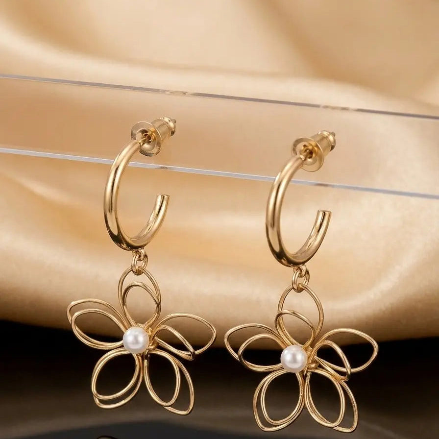 Boucles d'oreilles Fleurs Sculptées - Collection LH
