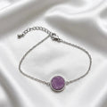 Bracelet minimaliste Go Mademoiselle – Acier inoxydable et pierre teintée violette
