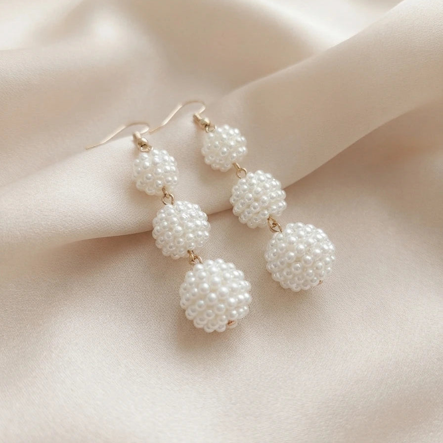 Boucles d'Oreilles Cascades de Perles