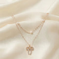 Collier Double Rang Nœud & Perles