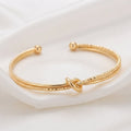 Bracelet Jonc Doré « Nœud d'Amour » à Double Rang Fantaisie