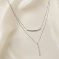 Collier Double Chaîne Épure Argenté