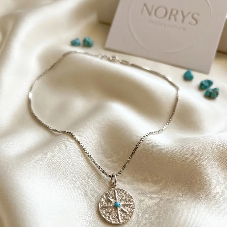 Collier Rosace Étoilée en Argent Rhodié – Pierre Lannier
