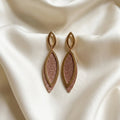Boucles pendantes Navette Dorée & Pailletée