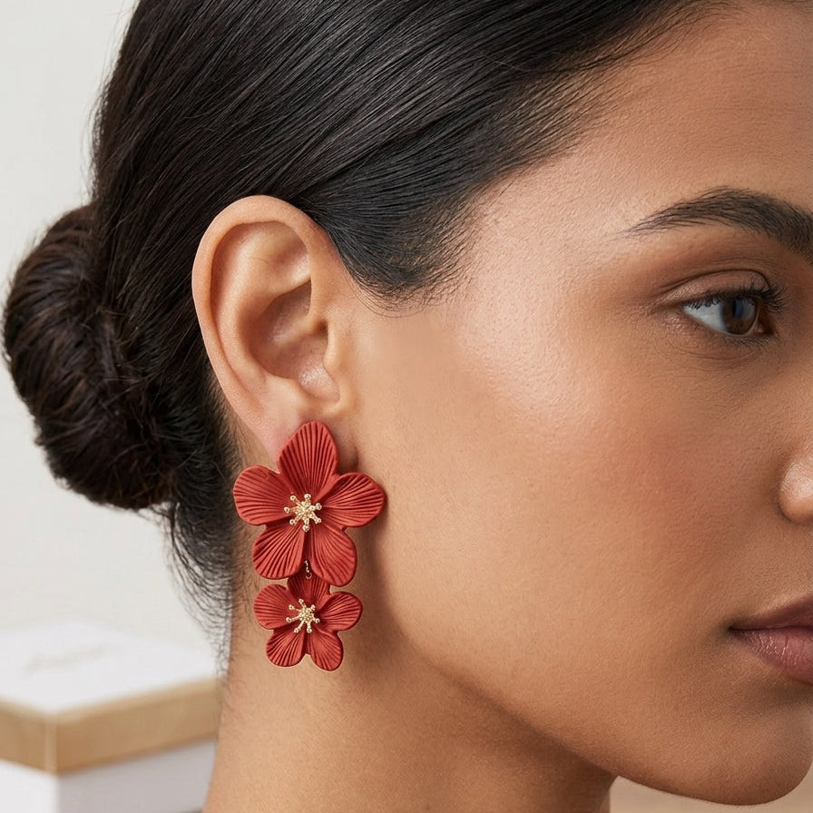 Boucles d'oreilles en grappes florales Terra Cotta