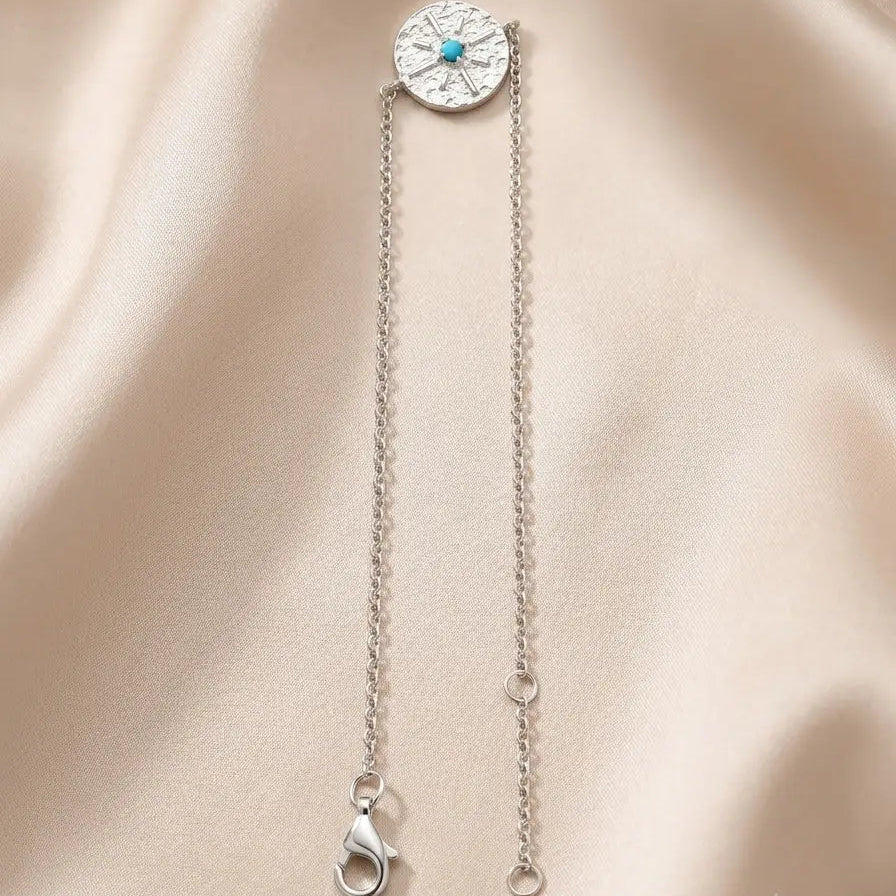 Bracelet Boussole Épuré en Argent Rhodié – Pierre Lannier