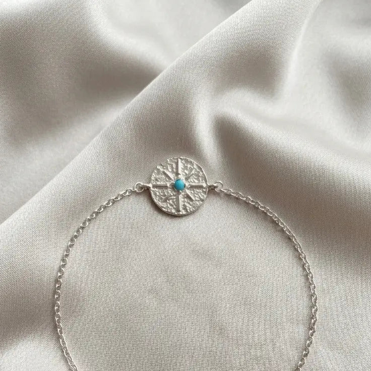 Bracelet Boussole Épuré en Argent Rhodié – Pierre Lannier