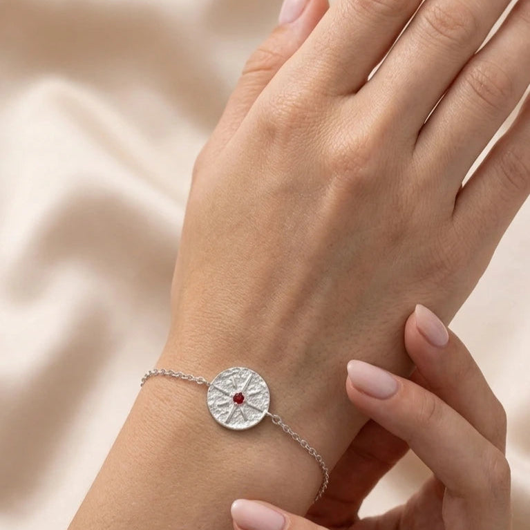 Bracelet Boussole Étoilée – Argent Rhodié 6Pierre Lannier