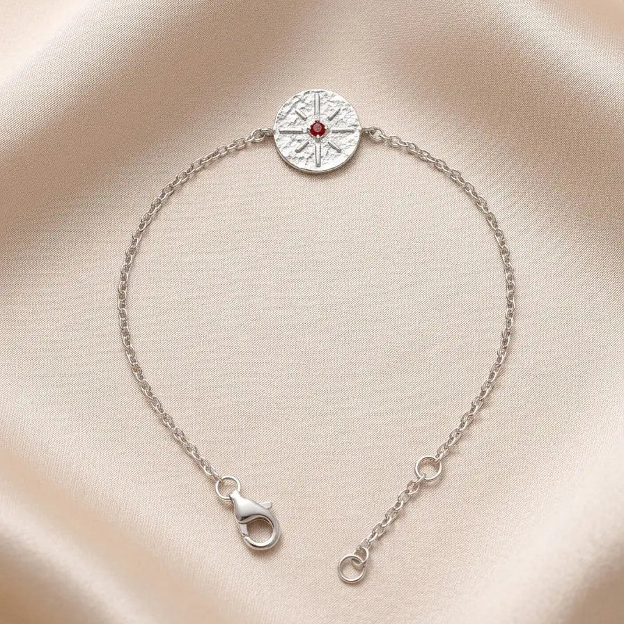 Bracelet Boussole Étoilée – Argent Rhodié 6Pierre Lannier