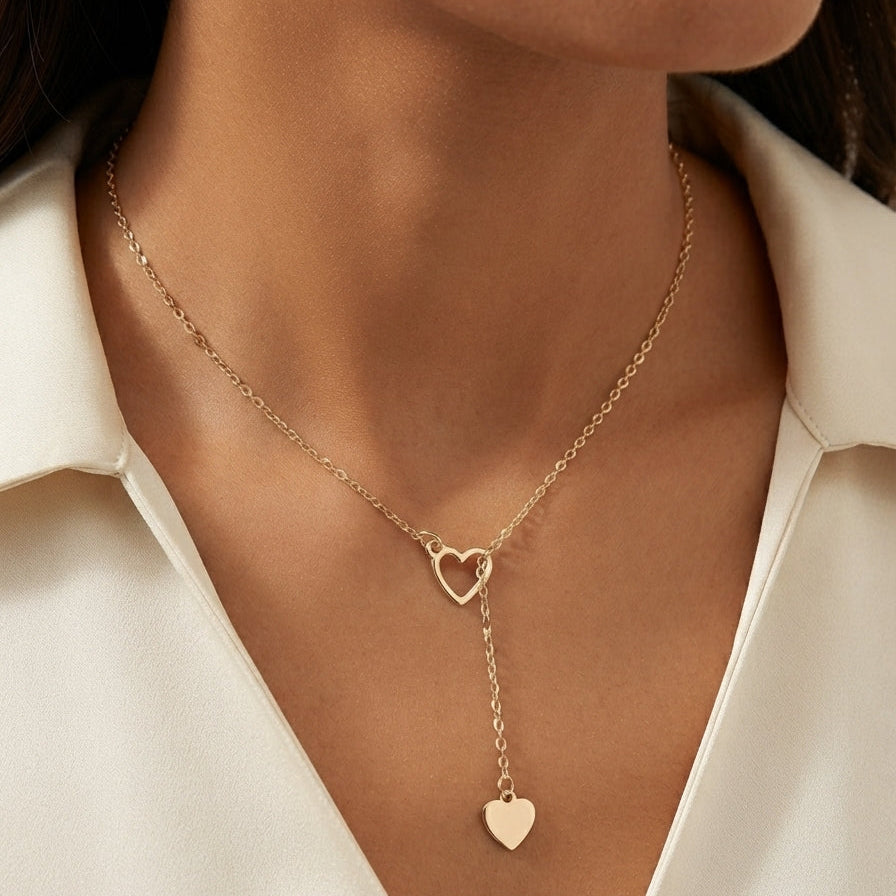 Collier Lariat Cœur Eternel