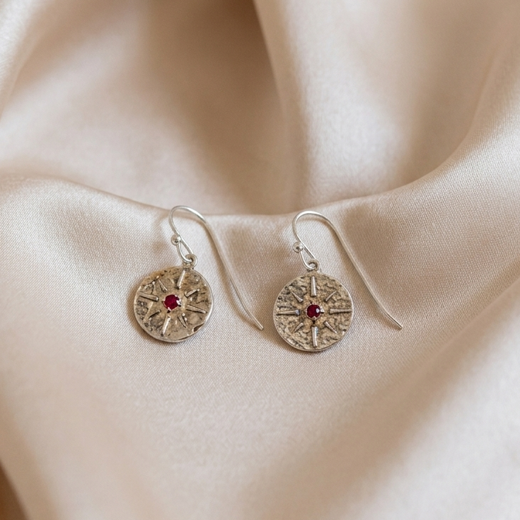 Boucles d’oreilles Solaires en Argent Rhodié – Collection Signature Pierre Lannier
