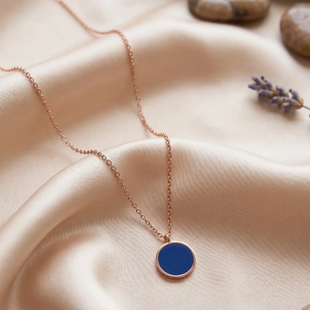 Collier Médaillon Bleu Azur & Bronze- Pierre Lanier