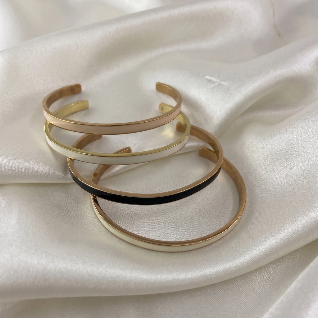 Bracelet jonc épuré Pierre Lannier – Acier inoxydable 316L et émail coloré