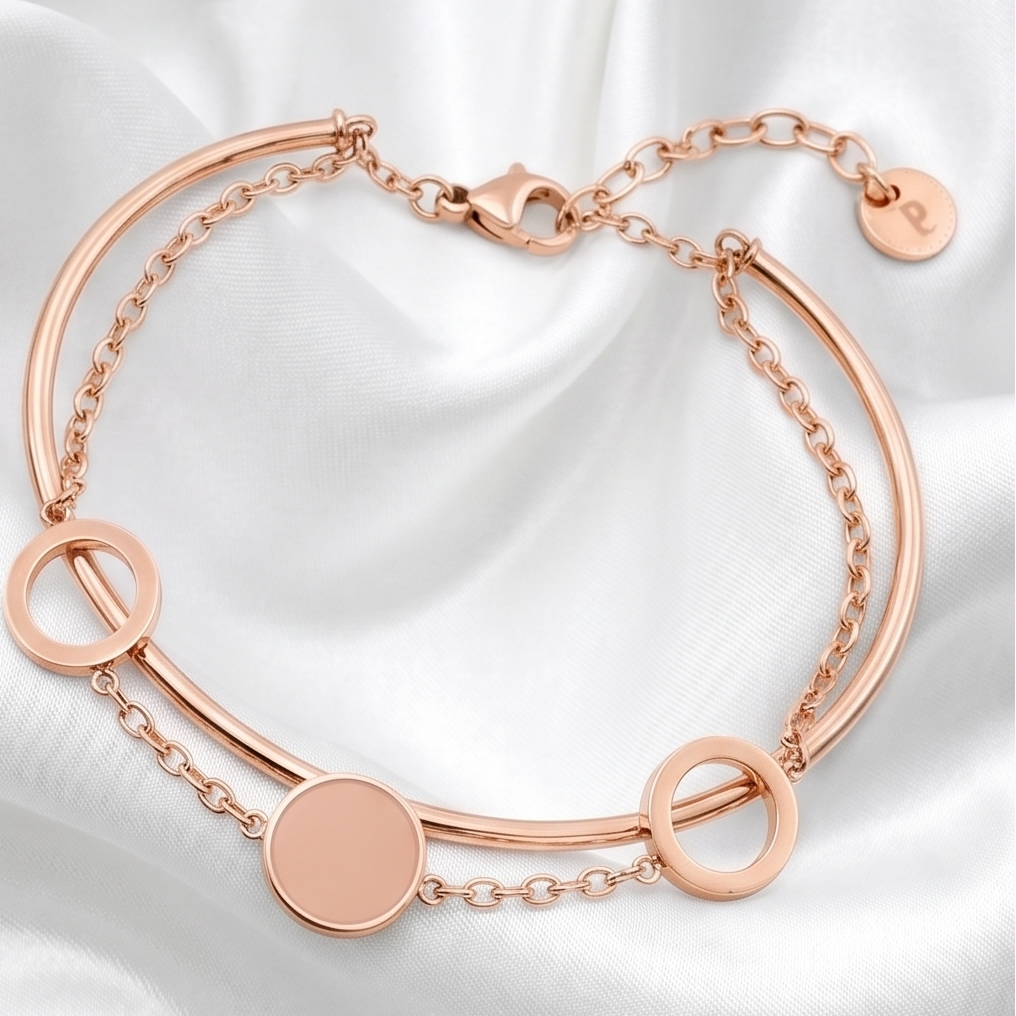 Bracelet Femme Graphique Rose Gold en Acier Inoxydable 316L – Pierre Lannier