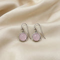 Boucles d'Oreilles en Argent Rhodié et Quartz Rose Facetté – Pierre Lannier