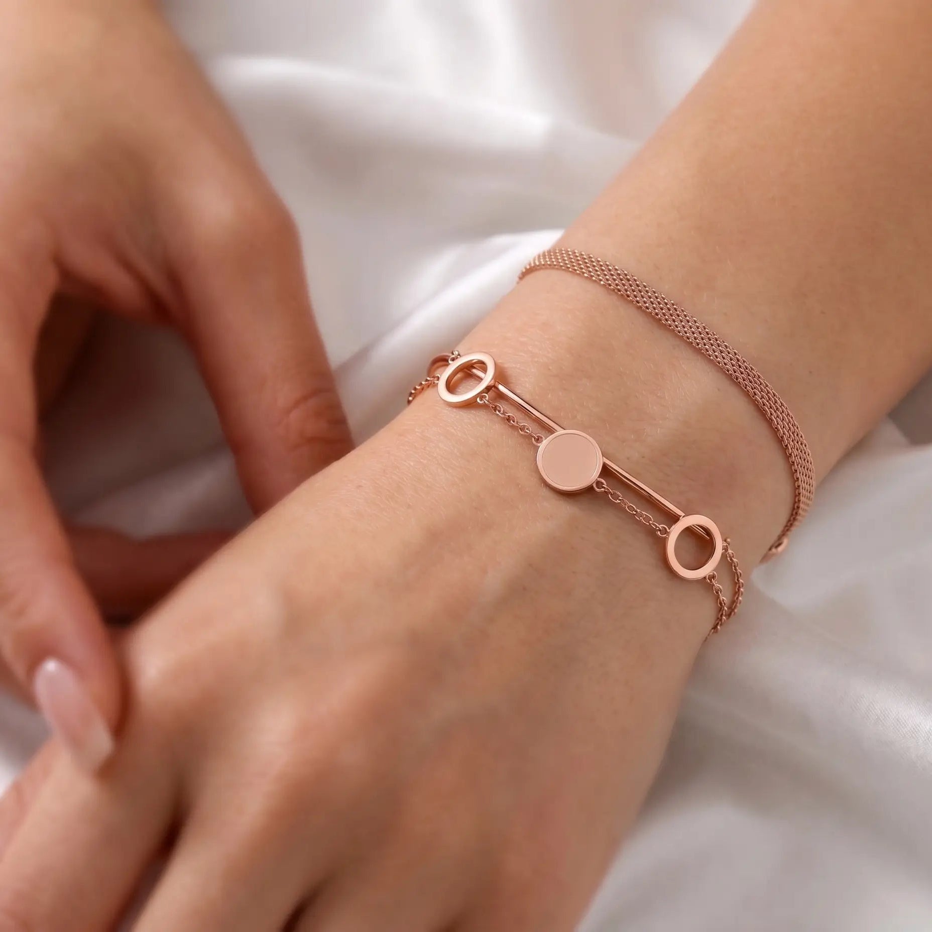 Bracelet Femme Graphique Rose Gold en Acier Inoxydable 316L – Pierre Lannier