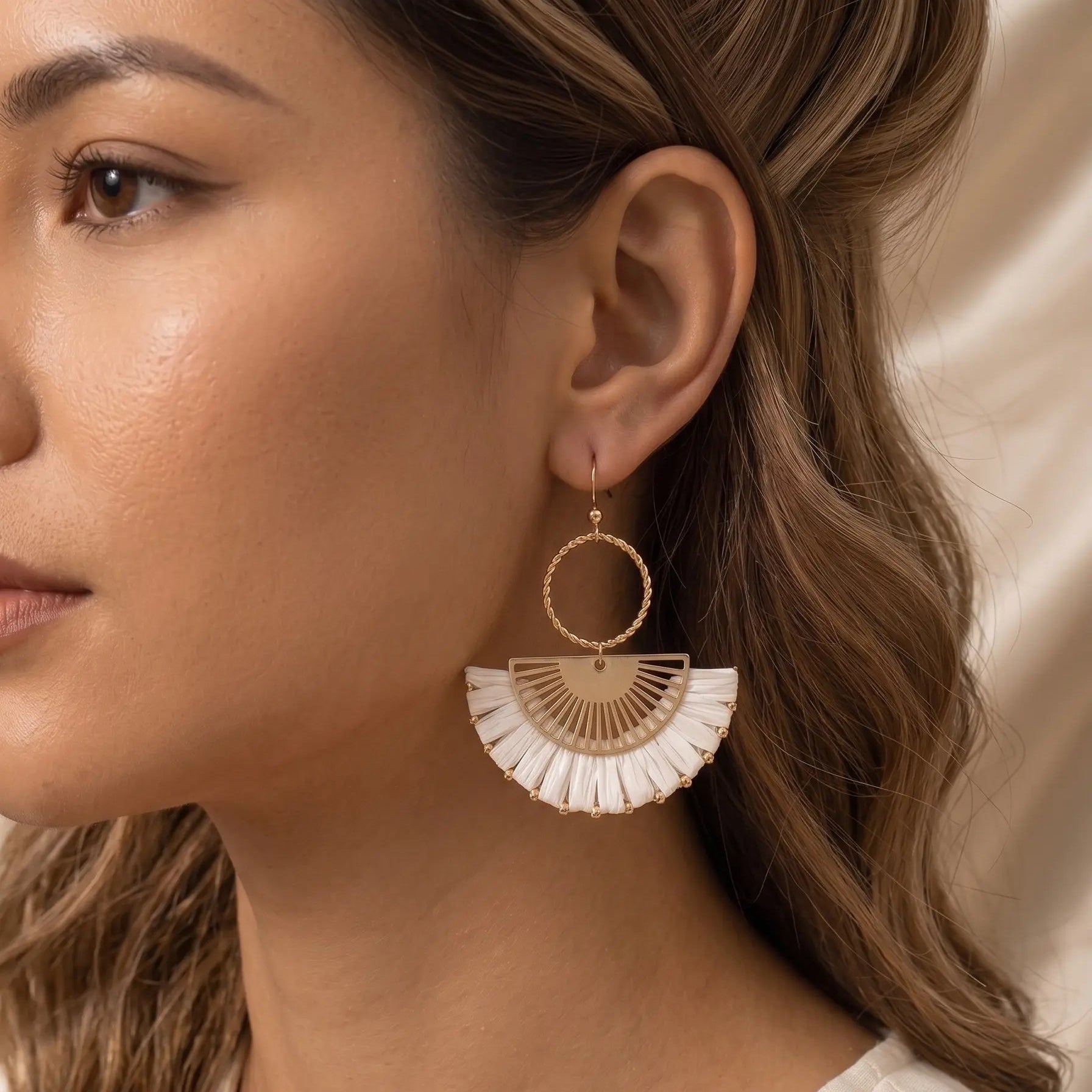 Boucles d'oreilles Éventail Soleil — Collection LH