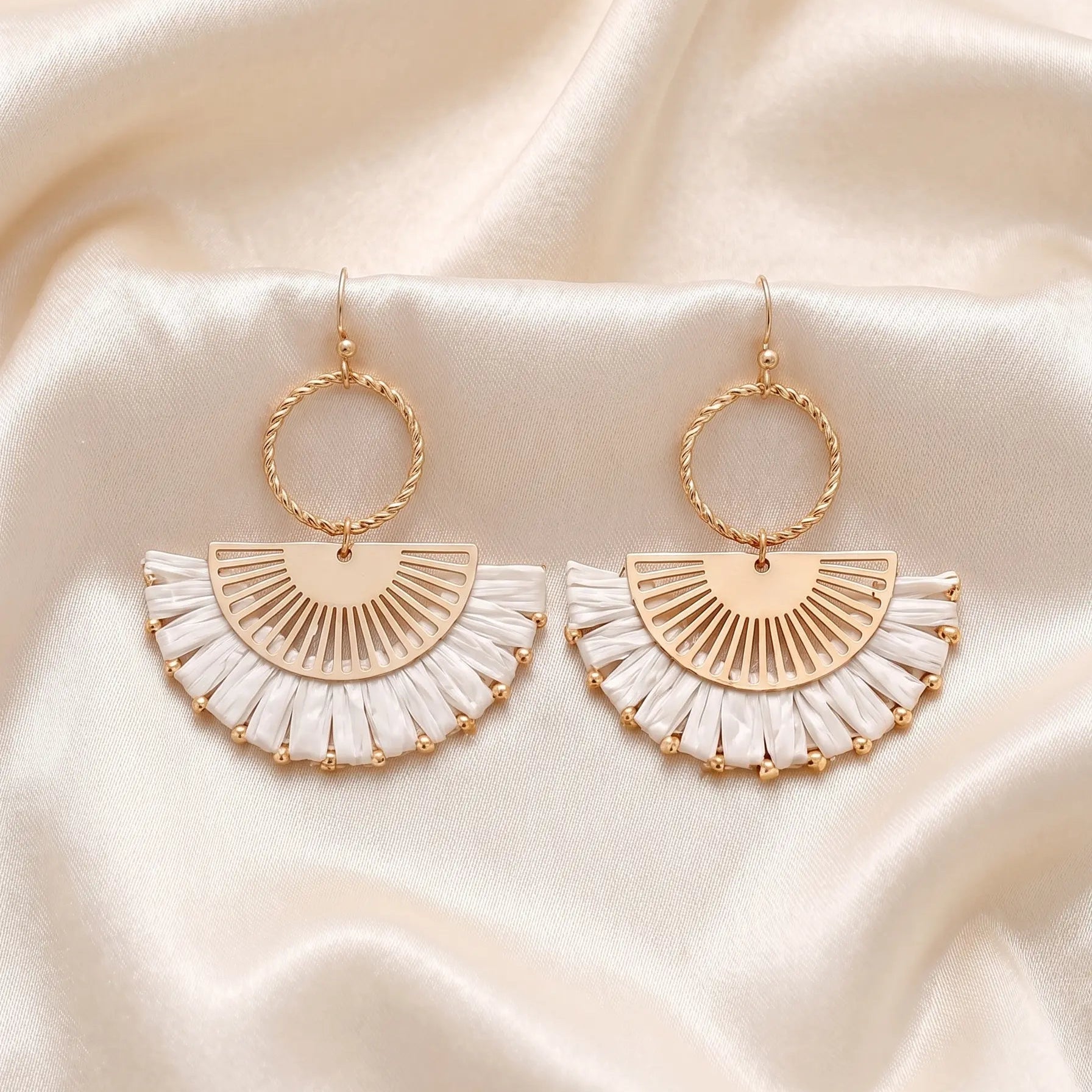 Boucles d'oreilles Éventail Soleil — Collection LH