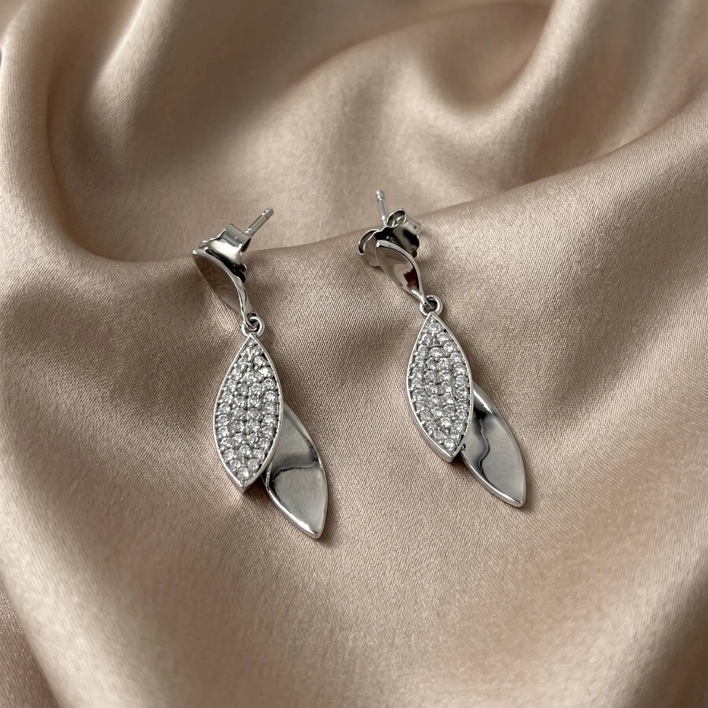 Boucles d'Oreilles Pendantes en Argent Rhodié – Pierre Lannier