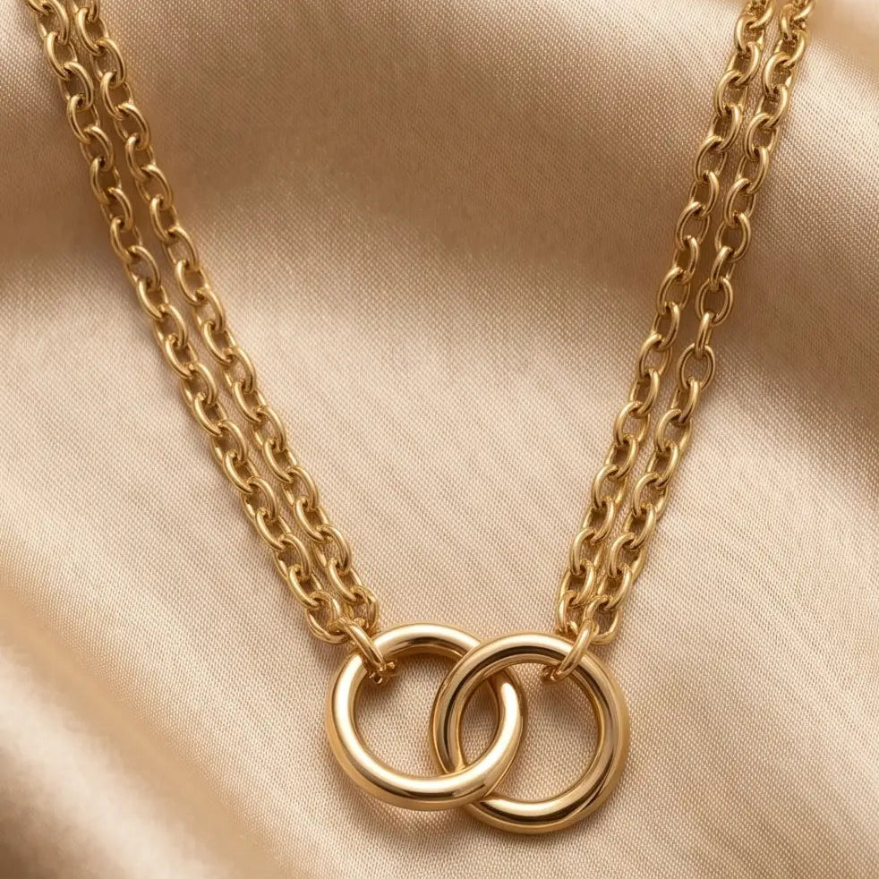 Collier Duo Entrelacé – Acier Inoxydable Pierre Lannier