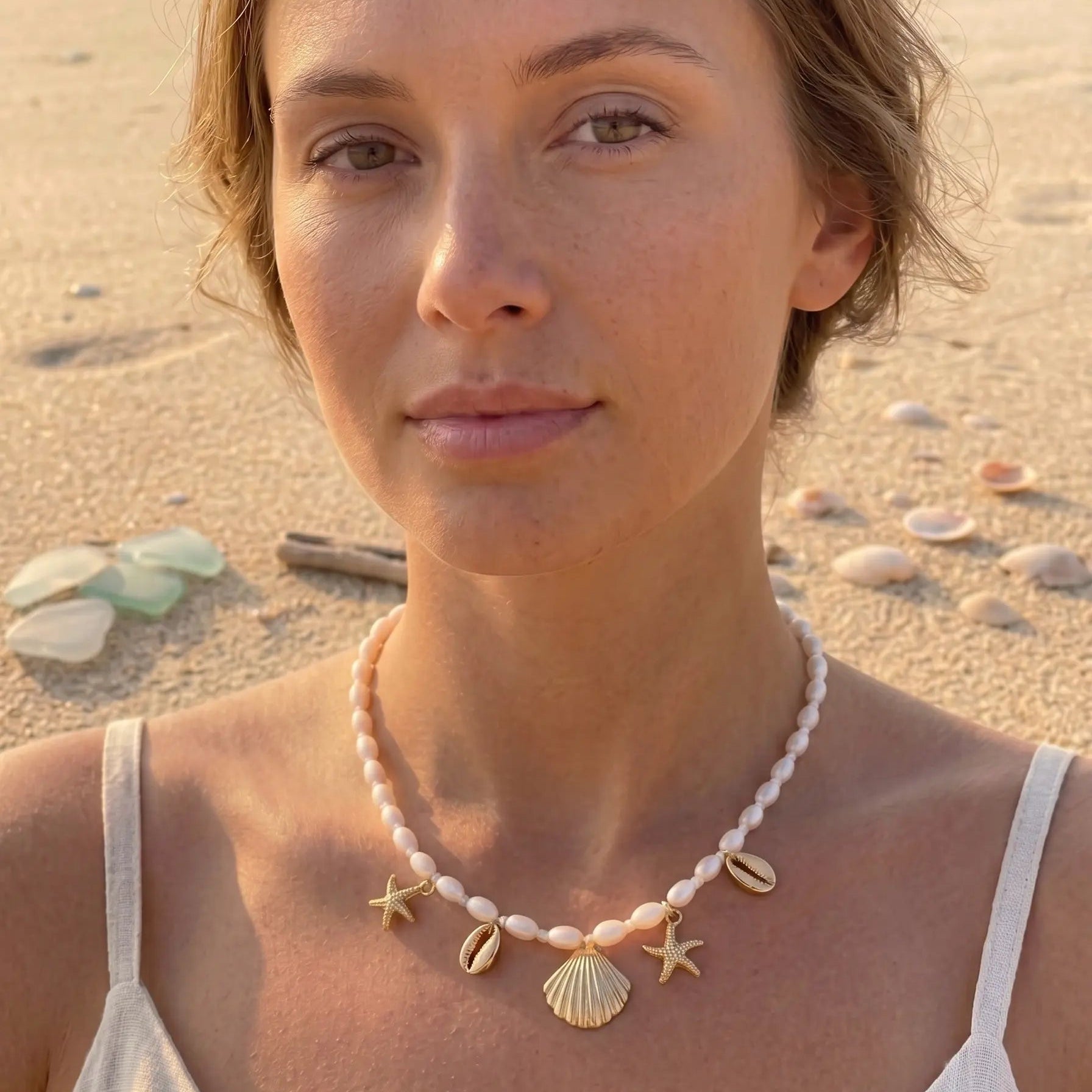 Collier Perles et Breloques Marines signé LH
