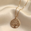 Collier Médaillon "Arbre de Vie" en Plaqué Or – Go Mademoiselle