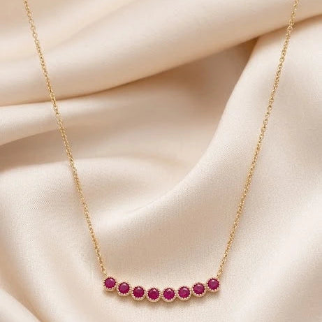 Collier Arc Éclat Rubis – Plaqué Or - Go Mademoiselle