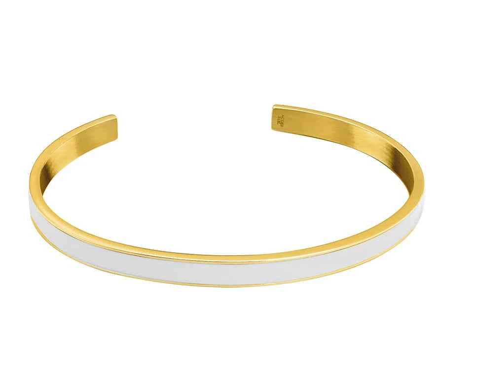 Bracelet jonc épuré Pierre Lannier – Acier inoxydable 316L et émail coloré