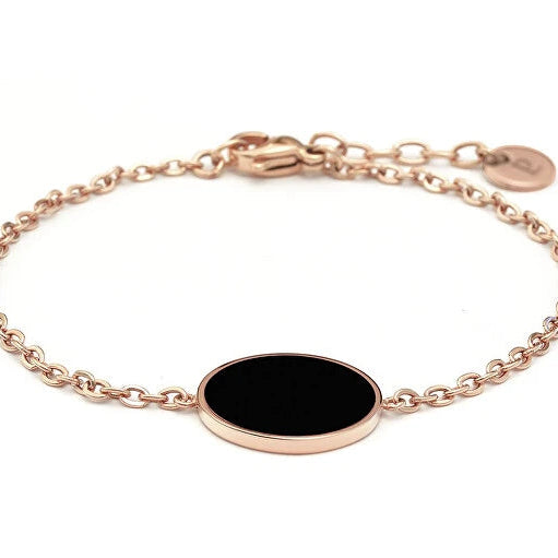 Bracelet Médaille Noir & Acier Rosé – Collection Signature Pierre Lannier